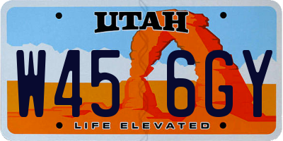 UT license plate W456GY