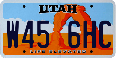 UT license plate W456HC