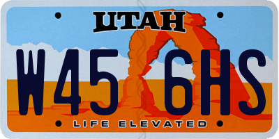 UT license plate W456HS