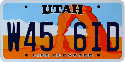 UT license plate W456ID