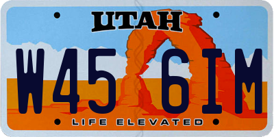 UT license plate W456IM