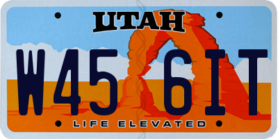 UT license plate W456IT