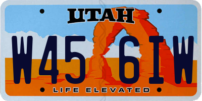 UT license plate W456IW