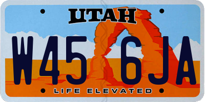 UT license plate W456JA