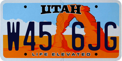 UT license plate W456JG