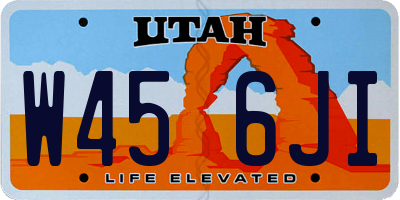 UT license plate W456JI