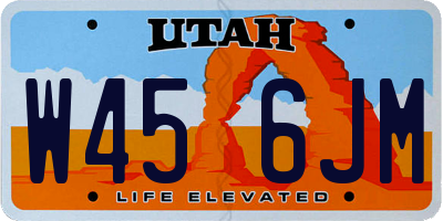 UT license plate W456JM