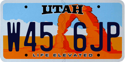 UT license plate W456JP