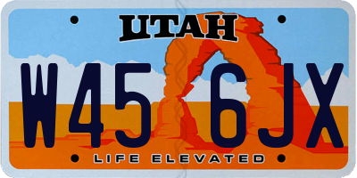 UT license plate W456JX