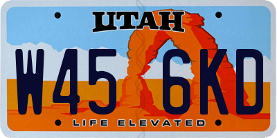 UT license plate W456KD