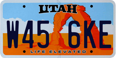 UT license plate W456KE