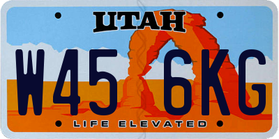 UT license plate W456KG