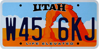 UT license plate W456KJ