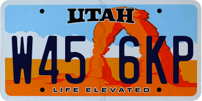 UT license plate W456KP