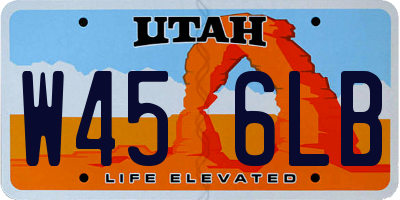 UT license plate W456LB