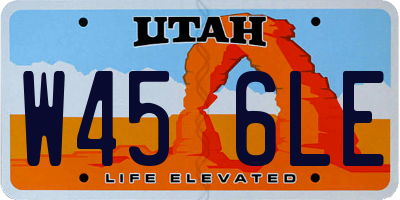UT license plate W456LE