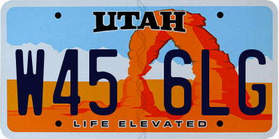 UT license plate W456LG