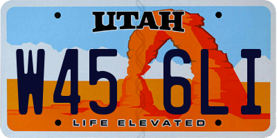 UT license plate W456LI