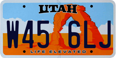 UT license plate W456LJ