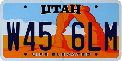 UT license plate W456LM