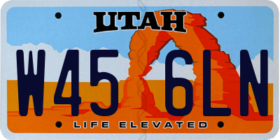 UT license plate W456LN