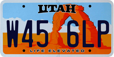 UT license plate W456LP