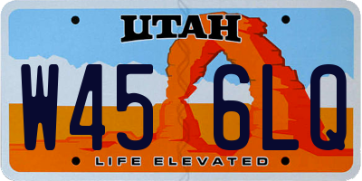 UT license plate W456LQ