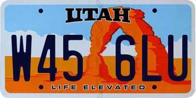 UT license plate W456LU