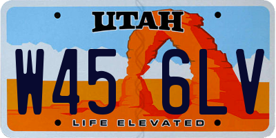 UT license plate W456LV