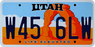UT license plate W456LW