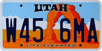UT license plate W456MA