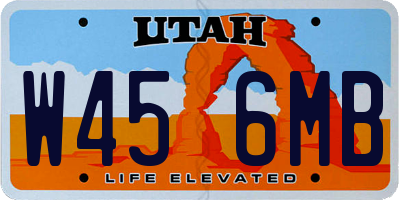 UT license plate W456MB