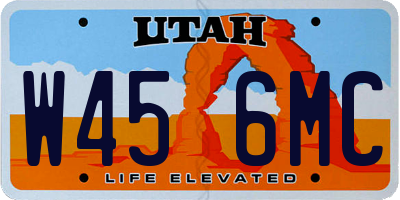 UT license plate W456MC