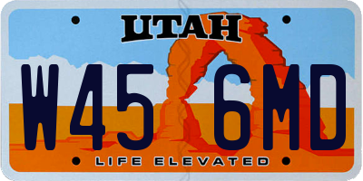 UT license plate W456MD