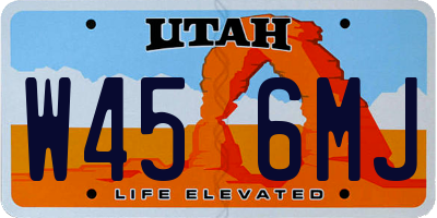 UT license plate W456MJ