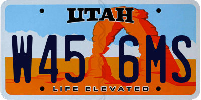 UT license plate W456MS