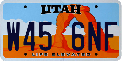 UT license plate W456NF