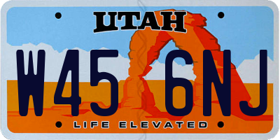 UT license plate W456NJ