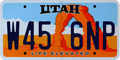 UT license plate W456NP