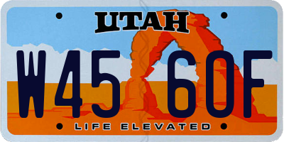 UT license plate W456OF