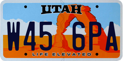 UT license plate W456PA