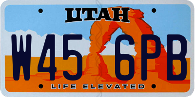 UT license plate W456PB
