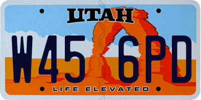 UT license plate W456PD
