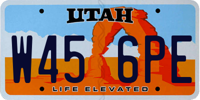 UT license plate W456PE