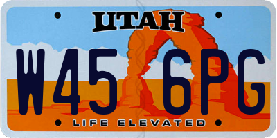 UT license plate W456PG