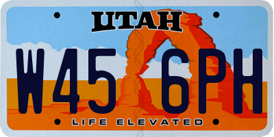 UT license plate W456PH
