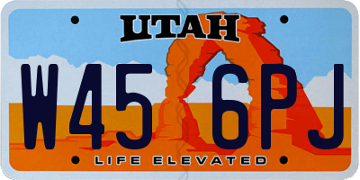 UT license plate W456PJ
