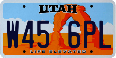 UT license plate W456PL