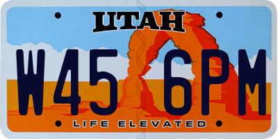 UT license plate W456PM