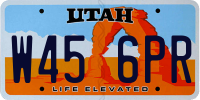 UT license plate W456PR